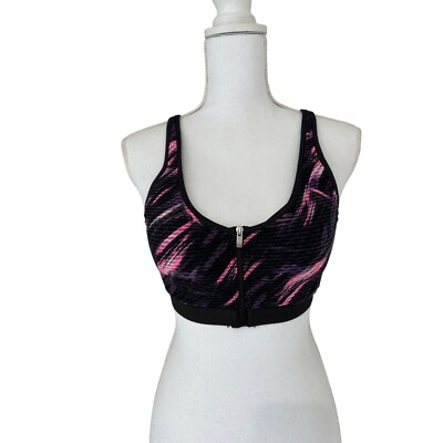Victorias Secret VSX Women s Front Zip Close Sports Bra Size 34 C