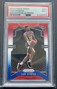 Cam Reddish PSA 10 GEM MINT 2019-20 Panini Prizm Red White Blue RC #256
