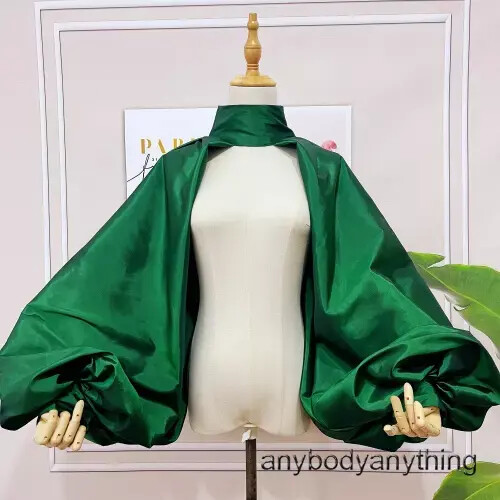 Orange Gold Jacket Puffy Sleeves Cloak Short Shawl High Neck Fashion Accessories - Picture 5 of 30