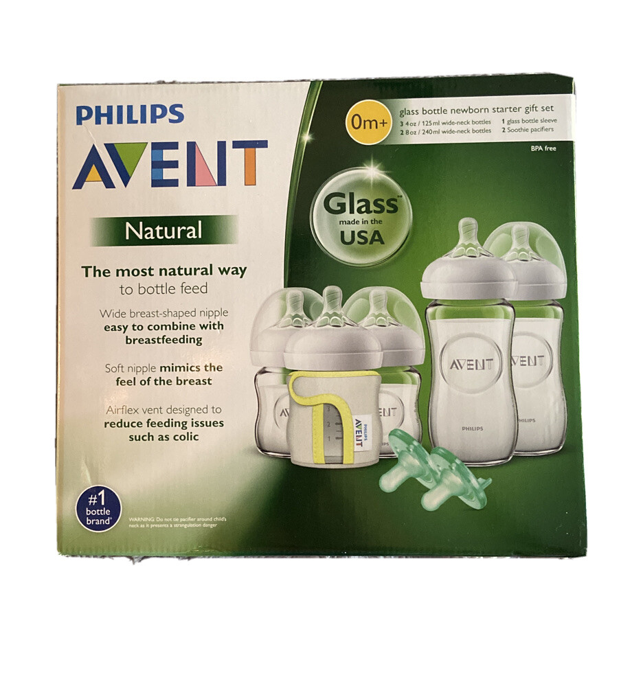 philips avent natural glass bottle baby gift set