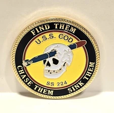 USS Cod Submarine SS 224 Challenge Coin
