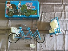 VELO TANDEM. AVEC POUSSETTE. DOUBLE.    BARBIE VINTAGE