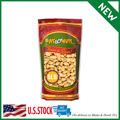 Roasted Unsalted Peanuts 5 Pounds (80oz) By We Got Nuts   Premium Quality Kosher