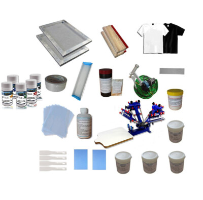 4-1 Color Printing Starter Kit D:Beginner Silkscreen Combination Tabletop Pressi