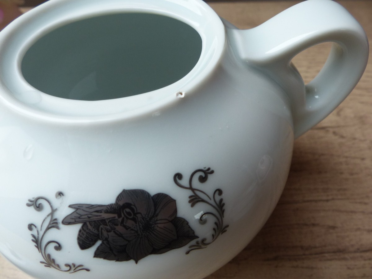 Théière Ancienne Limoges France - Porcelaine Blanche - Style Art Déco - Vintage