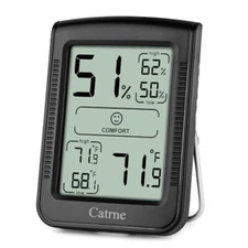 Digital Hygrometer Indoor Thermometer for Home,Room Thermometer 1 Pack Black
