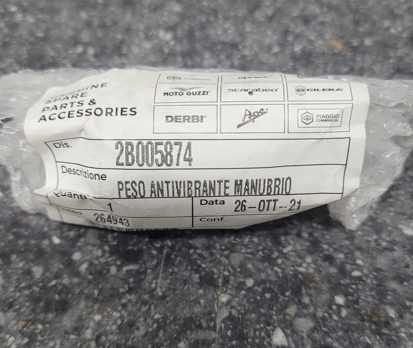 APRILIA OEM BAR END * PART # 2B005874 * RSV4 1100 / FACTORY * 2019-2025 *