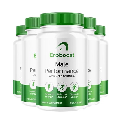 5-Pack Eroboost Male Health Pills to Boost Stamina and Performance -300 Capsules
