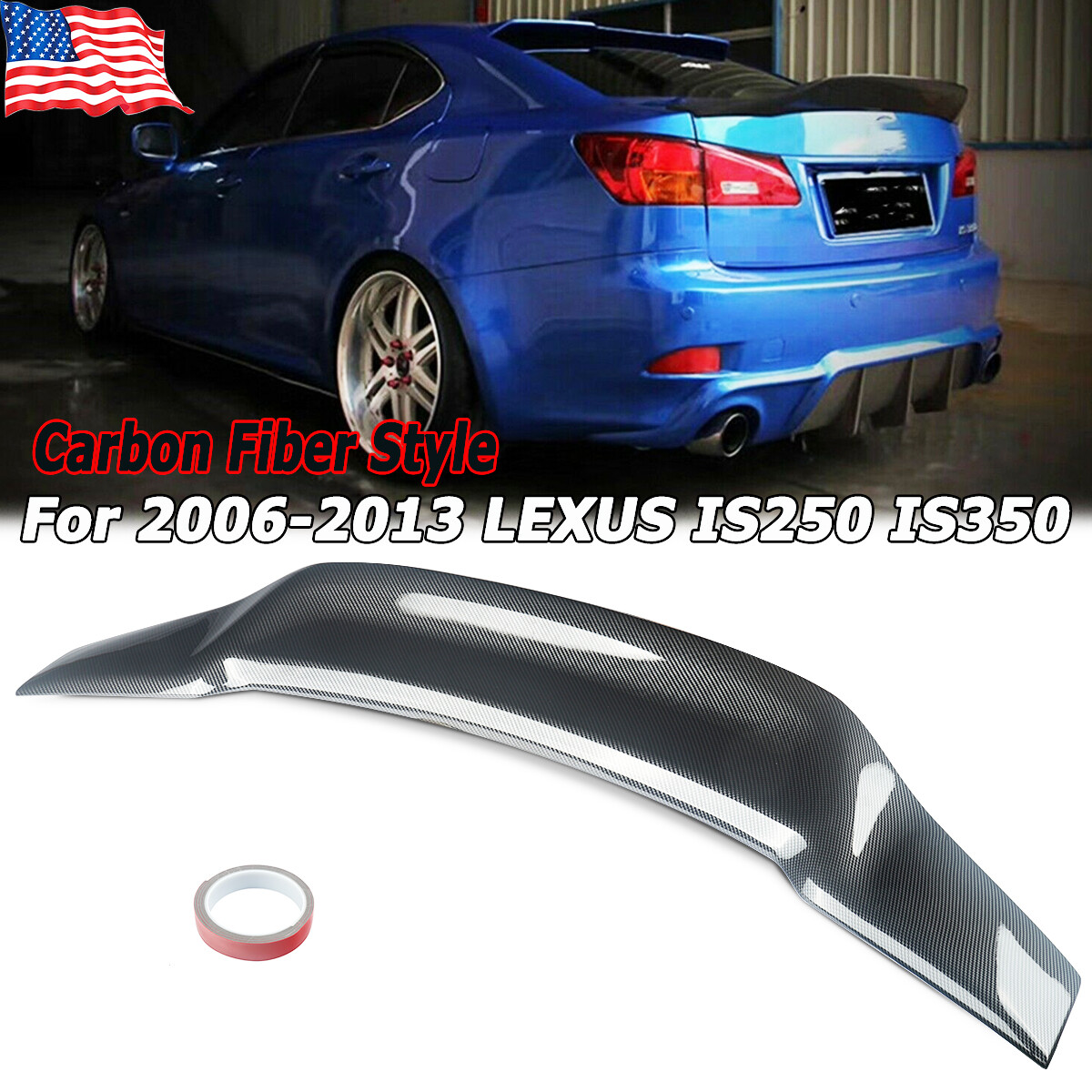 FOR 2006-2013 LEXUS IS250 IS350 ISF R STYLE CARBON LOOK DUCKBILL