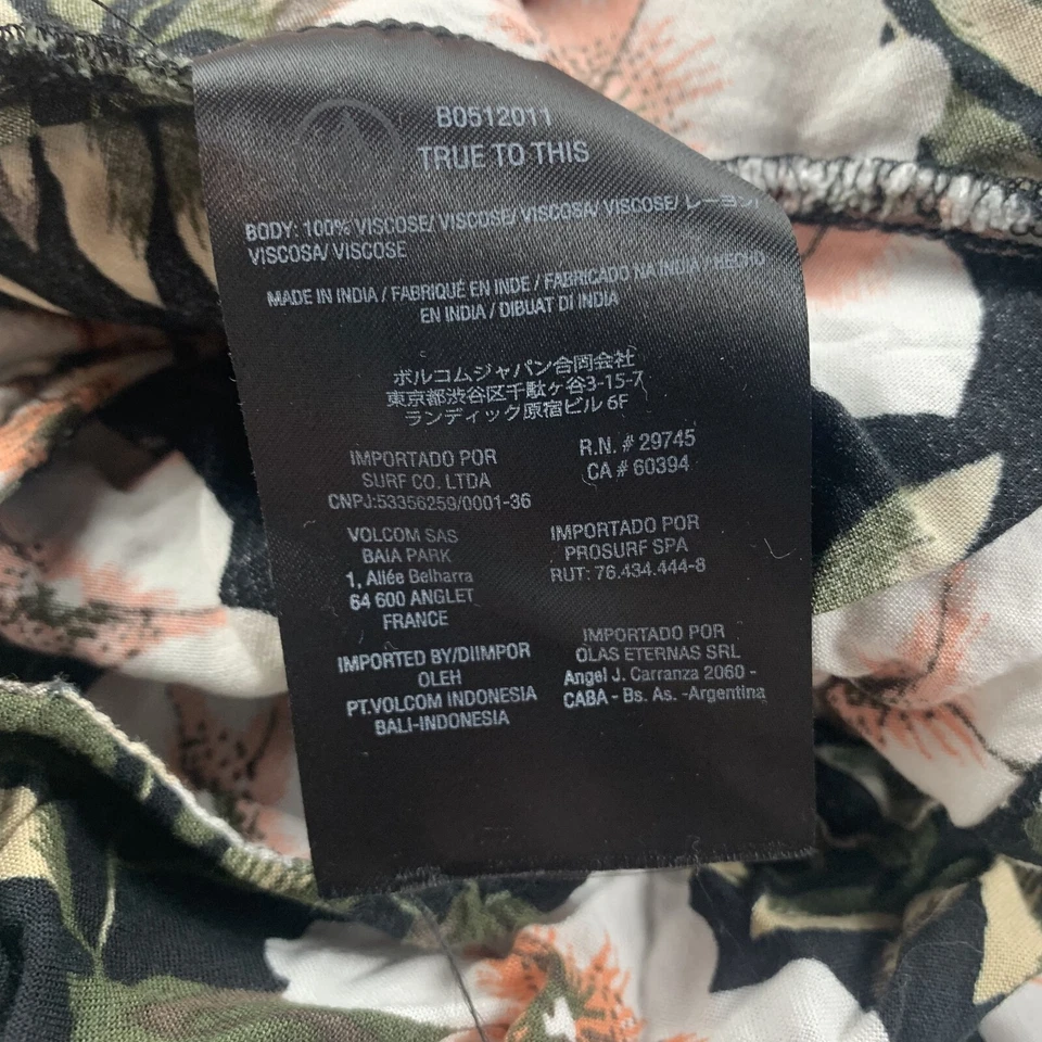 Volcom Coco Halter Cami Top Women Medium Black Combo Floral Viscose Pull-On 8363 - Image 4 of 4