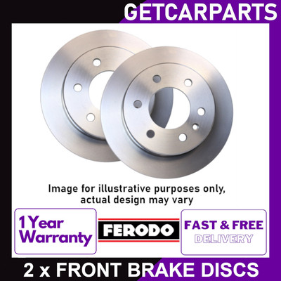 2x Ferodo DDF1253C-1 Front Brake Discs For Volkswagen Touareg 2003 - 2001 2.5L