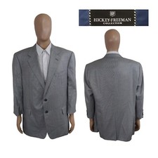 Hickey Freeman Canterbury Multicolor Houndstooth Silk Wool Sport Coat 46R