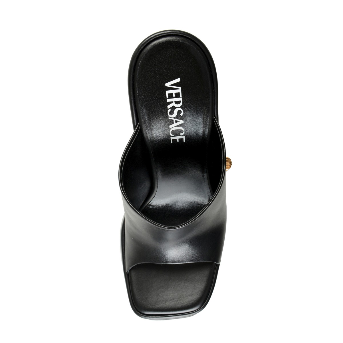 【関税込み】Sandals - Versace - Leather - Black Versace logo-embossed Leather Sandals | Black | FARFETCH