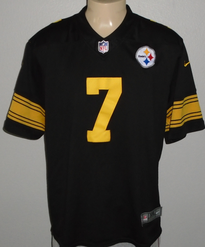 Ben Roethlisberger #7 Pittsburgh Steelers Black Nike Sewn NFL Jersey Boys 2XL - Picture 2 of 8