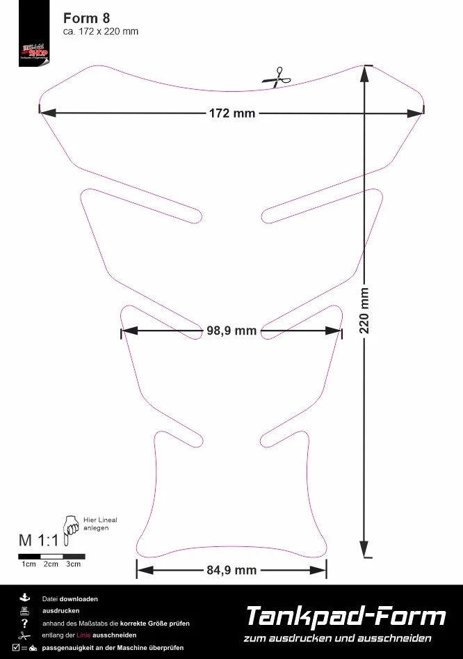 Aufkleber 3D Lackschutz Tankpad Psycho B*** sexy Woman Green Red : Form 8 - Bild 4 von 4