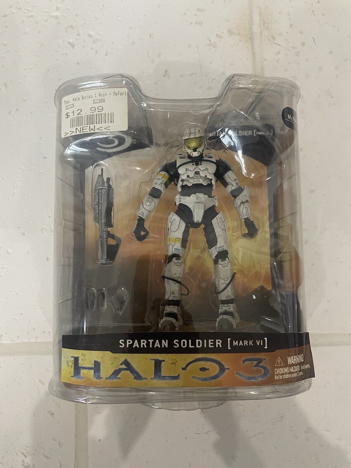 Halo 3 Series 1 McFarlane Toys White Spartan Soldier Mark VI 2008 *BRAND NEW*