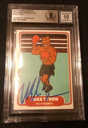 Carte à collectionner Mike Tyson Punch Out signée Beckett authentique Gem10 édition limitée