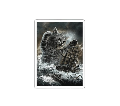 Cat Playing Sea Monster Sticker Decal