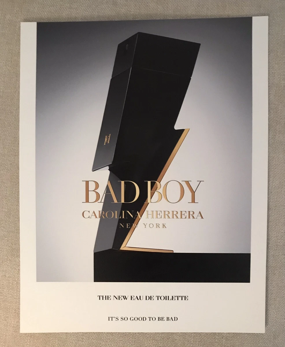 Bad Boy Carolina Herrera Ad Sign ED SKREIN NEW 11 x 14 Ships Flat
