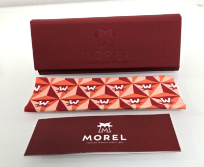 NEW! MOREL Foldable Triangle Eyeglasses Case w/ Branded Cloth -Wine Red