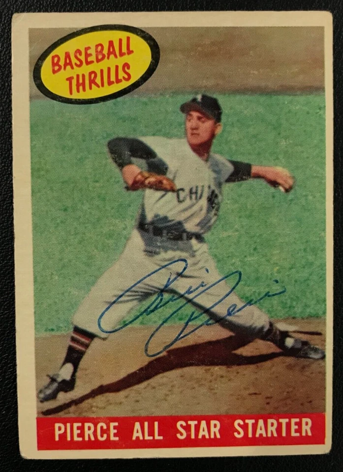 1959 Topps #466 All Star Starter Билли Пирс Уайт Сокс ПОДПИСАННАЯ карта с JSA AUTO - Изображение 2 из 4