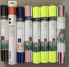 NEW Lot of 8 Cricut Various Iron On / Heat Transfer Vinyl Assortment See Photo