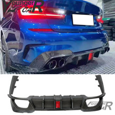 Rear Bumper Lip Diffuser For 2019-22 BMW 3 Series G20 M Sport Carbon Fiber Style