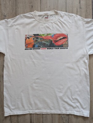 Rolling Stones vintage Licks World Tour 2002 2003 T Shirt
