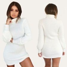 NEW Women Turtleneck Long Sleeve Bodycon Sweater Slim Knit Sweater Jumper Winter