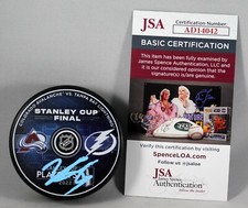 ALEX NEWHOOK SIGNED 2022 STANLEY CUP FINAL Puck COLORADO AVALANCHE AUTO +JSA COA