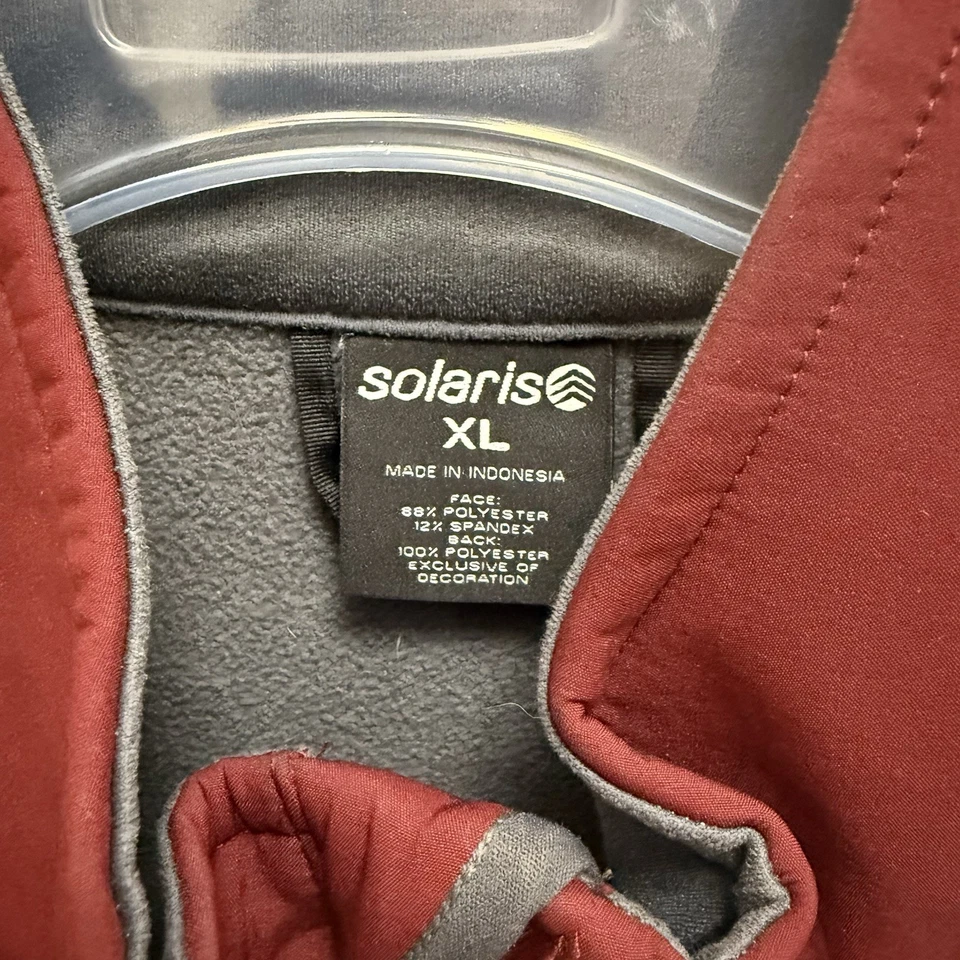 Solaris Men's Softshell Full Zip Water/Wind Resistant Zip Pockets Red Vest Xl - Image 3 of 4