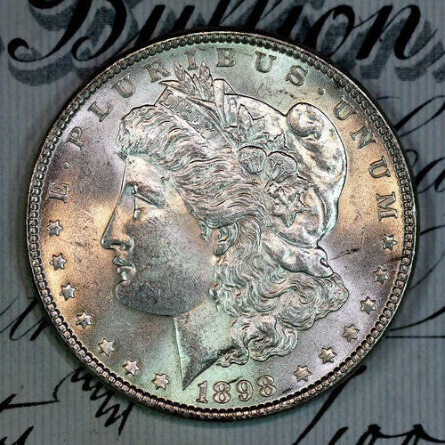 * 1898-P * SOLID+ GEM BU MS MORGAN SILVER DOLLAR * FROM ORIGINAL COLLECTION