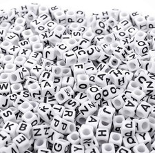 700pcs White Letter Beads Alphabet Beads For Making Diy 6mm