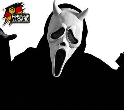 Halloween Maske Ghost Face Latex Kostüm Zubehör für Mottopartys