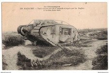 WWI Deutschland Panzer Panzer KO UK Mark Beutepanzer - Frankreich Foto Postkarte