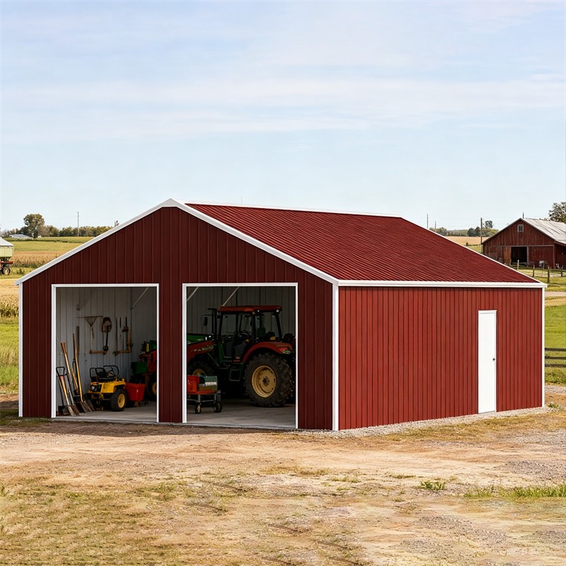 22x23FT Outdoor Barn Shed Metal Garage Heavy Duty Galvanized Steel Storage Shed
