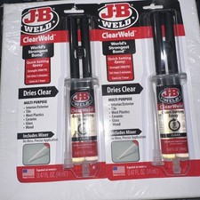 Lot Of 2 JB WELD 50114 ClearWeld Quick Setting Epoxy, Clear 0.47 oz.FREESHIP    
