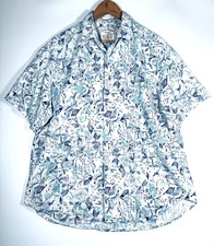 Georges Marciano Guess Shirt Mens Large Blue Green Floral Made in USA Vintage