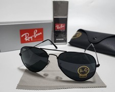 Ray-Ban RB3025 Aviator Pilot Sunglasses Metal Black Frame Gray Glass Lens 58mm