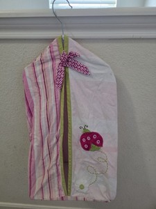 Pink striped lady big hanging diaper/knappy stacker bag
