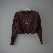 Juicy Couture X Forever 21 Brown Crop Women's Sweatshirt With Drawstring Size S