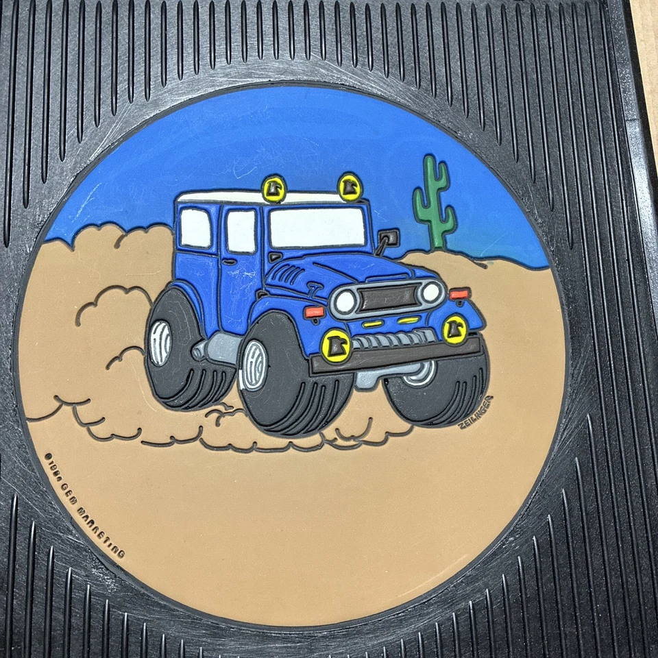 Vintage 70s 80s Toyota Land Cruiser FJ40 Rubber Mats Rare Gem Marketing 1984 - Image 4 of 4