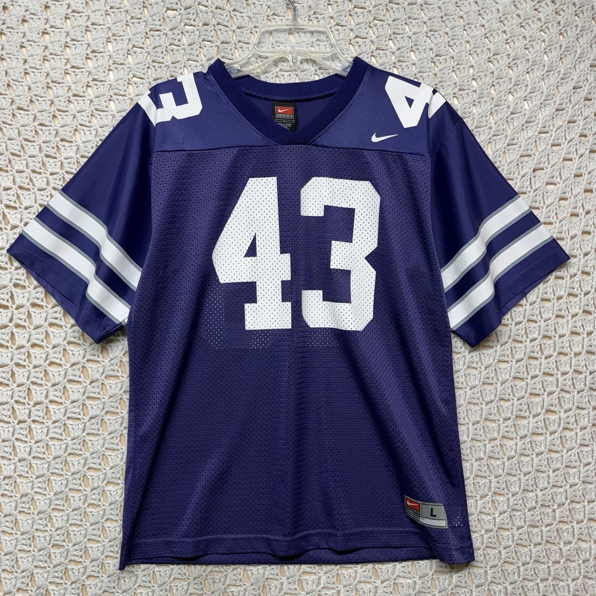 レア　Nike kansas アメリカンフットボールユニフォーム XXL Kansas State Wildcats Football Nike Jersey Youth Boys Size L