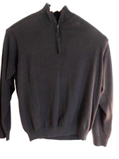 Van Heusen Studio Sweater Mens XL Gray Cotton 1/4 Zip Mock Neck Pullover NWT