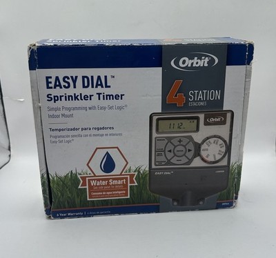 Orbit EASY DIAL 4 Station Sprinkler Timer 28964 Indoor Mount Easy-Set Logic  OEM