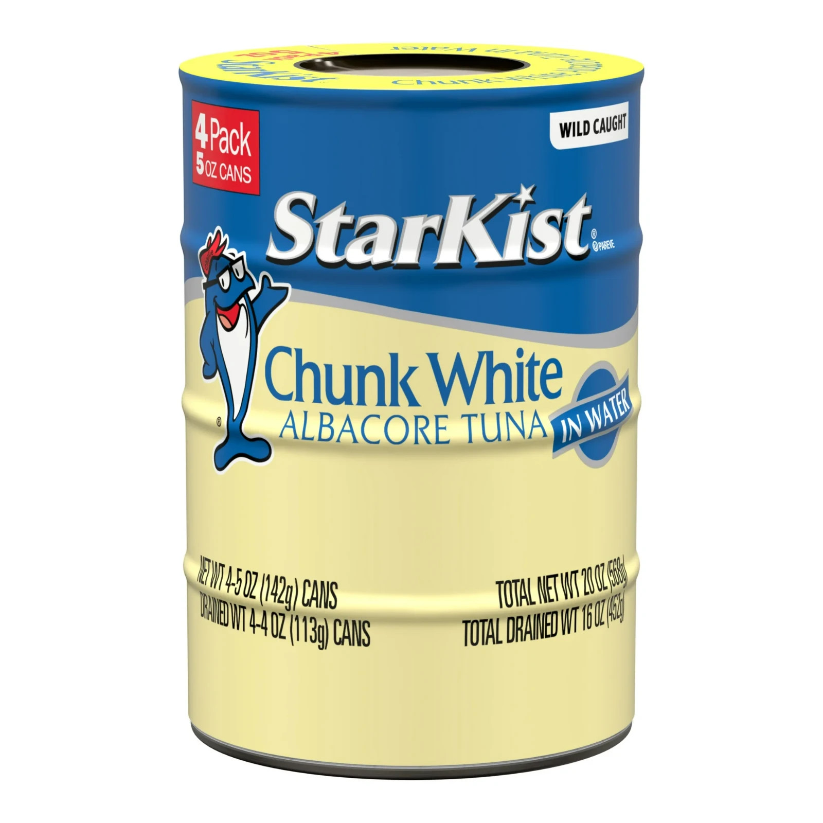 StarKist Chunk White Albacore Tuna in Water Can 4 Pack Wild Caught Dolphin 5 oz