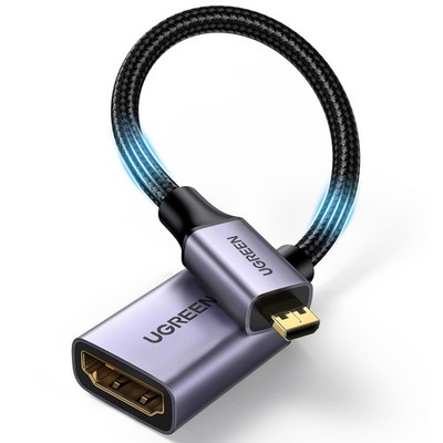 4K Micro HDMI auf HDMI Adapter 4K@60Hz 1080P Nylon Geflecht Micro HDMI Kabel ...