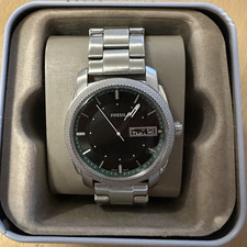 Fossil Herren Quarz Armbanduhr Edelstahl Silb...