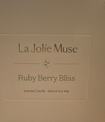 La Jolie Muse Ruby Berry Bliss Scented Soy Wax Jar Candle, White, 10 oz