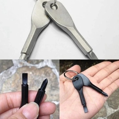 EDC Mini Keychain Screwdriver Set Phillips Flat Head Portable Tool